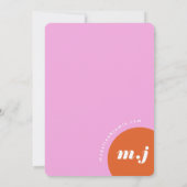 Wir machen Abstrakte, feine rosa und orangefarbene Einladung (Rückseite)