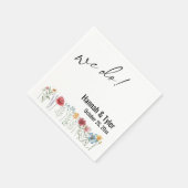 Wir machen Aquarell-Wiesen-Wildblumen Serviette (Ecke)