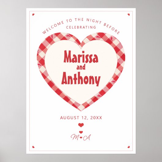 WIR MACHEN BBQ Casual Vintage Gingham Probedinner Poster (Vorne)