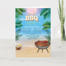 Wir machen Beach Party Einladung Beach GRILLEN Sum