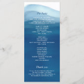 Wir machen Blue Ombre Wasserfarbenwave Hochzeit Programm (Rückseite)