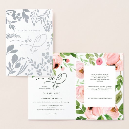 Wir machen Blumenaquarellfarben und reale Folienhe Folienkarte (Anzeige)