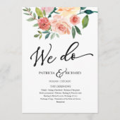 Wir machen Blumenwasser-Hochzeitsprogramm Programm (Vorderseite)