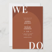 Wir machen Boho Terracotta Arch Hochzeit im Herbst Einladung (Vorderseite)