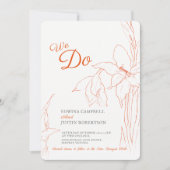 Wir machen Botanica gladiolus line art orange Einladung (Vorderseite)