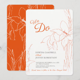 Wir machen Botanica gladiolus line art orange Einladung