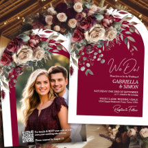 Wir machen Burgundy Rose QR Code & Foto Arch Weddi