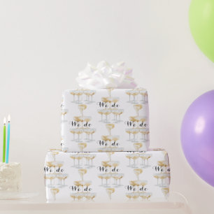 Wir machen Champagne Tower Schwarz und Gold Hochze Geschenkpapier