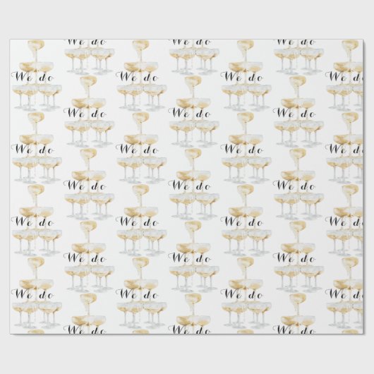 Wir machen Champagnerturm Black and Gold Wedding Geschenkpapier (Flach)