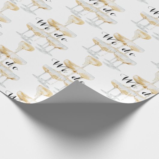 Wir machen Champagnerturm Black and Gold Wedding Geschenkpapier (Ecke)