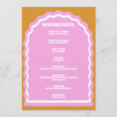 Wir machen den Yellow Retro Arch Wedding Order of  Programm (Rückseite)