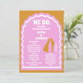 Wir machen den Yellow Retro Arch Wedding Order of  Programm (Stehend Vorderseite)