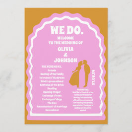 Wir machen den Yellow Retro Arch Wedding Order of  Programm