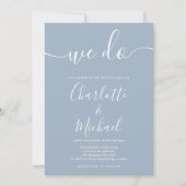 Wir machen dutzende Blue Signature Script Hochzeit Einladung (Vorderseite)