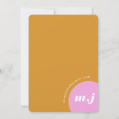 Wir machen ein Abstraktes, kühnes, rosa und gelbes Einladung (Rückseite)