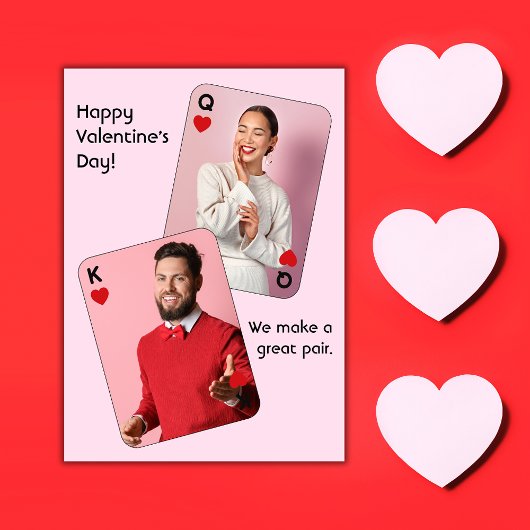 Wir machen ein großes Foto zum Valentinstag Feiertagskarte