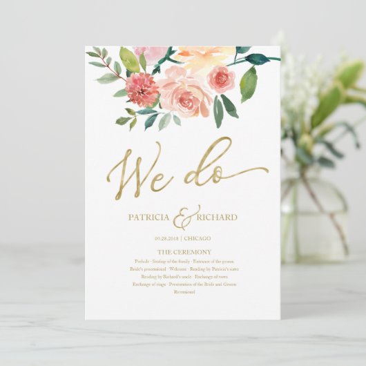 Wir machen ein Hochzeitsprogramm für goldene Wasse Programm (Stehend Vorderseite)