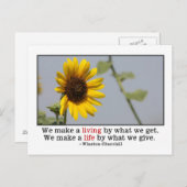 Wir machen ein Leben, indem wir geben Postkarte (Vorne/Hinten)