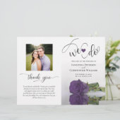 Wir machen ein Lila Hochzeitsprogramm für Rose und (Stehend Vorderseite)