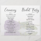 Wir machen ein Lila Hochzeitsprogramm für Rose und (Rückseite)