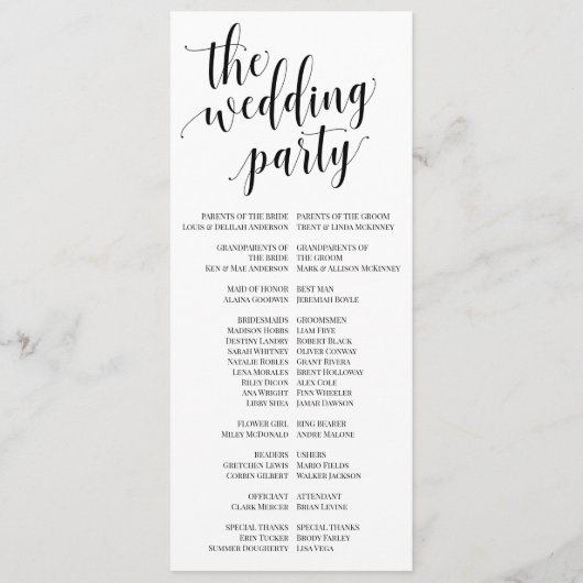 Wir machen ein Programm für Hochzeiten (Rückseite)