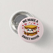 Wir machen ein süßes Match — Cute und ästhetische Button (Vorne & Hinten)
