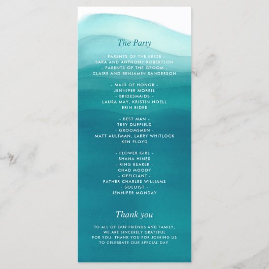 Wir machen eine Aquamarine Ombre Wasserfarbenwelle Programm (Rückseite)