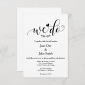 Wir machen eine einfache Hochzeitseinladung Einladung (Vorne/Hinten)