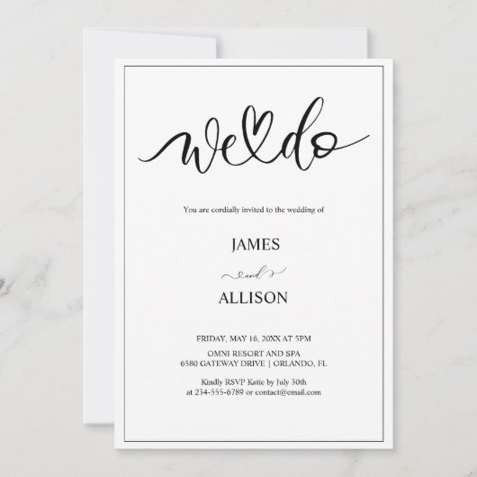 wir machen eine elegante Minimalistische Einfache Einladung (Vorderseite)