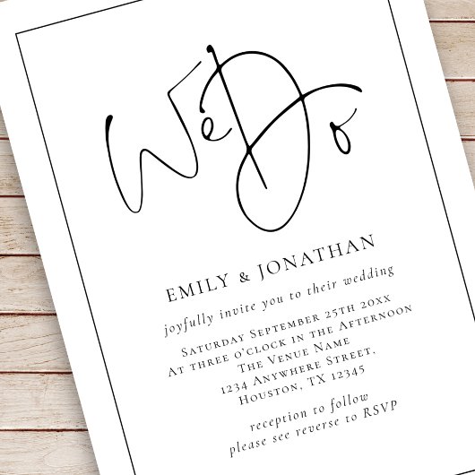 Wir machen eine elegante Script Line Border QR Cod Einladung