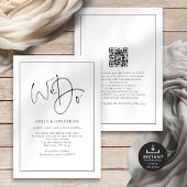 Wir machen eine elegante Script Line Border QR Cod Einladung