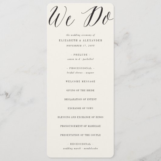 Wir machen eine geometrische klassische Hochzeit m Programm (Vorderseite)