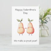 Wir machen eine große Birne! - Niedliche Valentint Karte (Stehend Vorderseite)