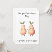 Wir machen eine große Birne! - Niedliche Valentint Karte (Vorderseite/Rückseite Beispiel)