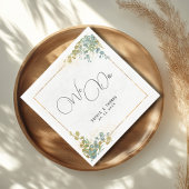 Wir machen eine grüne und goldene Eukalyptus-Aquar Serviette