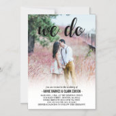 Wir machen eine Hochzeit mit Black Script-Fotos Magneteinladung (Vorderseite)