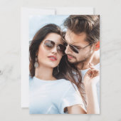 Wir machen eine Hochzeit mit dem Gold Script Foto Einladung (Rückseite)