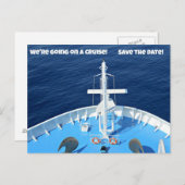 Wir machen eine Kreuzfahrt... Save the Date! Ankündigungspostkarte (Vorne/Hinten)