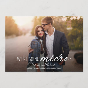Wir machen eine Micro-Downsize-Hochzeitsankündigun Einladung