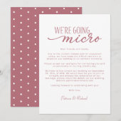 Wir machen eine Micro-Downsize-Hochzeitsankündigun Einladung (Vorne/Hinten)