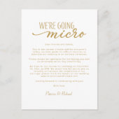 Wir machen eine Micro-Downsize-Hochzeitsankündigun Postkarte (Vorderseite)