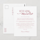 Wir machen eine Micro-Downsize-Hochzeitsankündigun Postkarte (Vorne/Hinten)