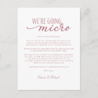 Wir machen eine Micro-Downsize-Hochzeitsankündigun