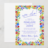 Wir machen eine moderne Boho Rainbow Floral Weddin Einladung (Vorne/Hinten)