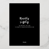 Wir machen eine moderne elegante Black Gold Hochze Folieneinladung (Rückseite)