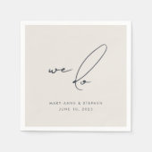 Wir machen eine moderne kalligraphische Hochzeitsf Serviette (Vorderseite)