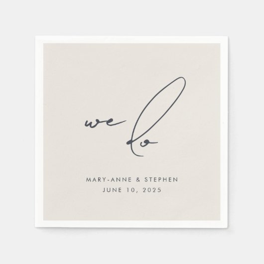 Wir machen eine moderne kalligraphische Hochzeitsf Serviette (Vorderseite)