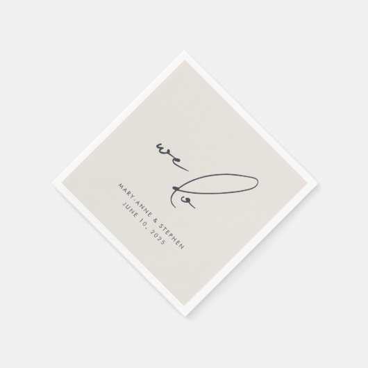 Wir machen eine moderne kalligraphische Hochzeitsf Serviette (Ecke)