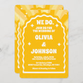 Wir machen eine moderne, kühne, sonnenscheinende W Einladung (Vorne/Hinten)