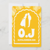 Wir machen eine moderne, kühne, sonnenscheinende W Einladung (Rückseite)